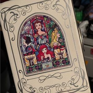 Loungefly White Clutch with Princess Stained Glass Design